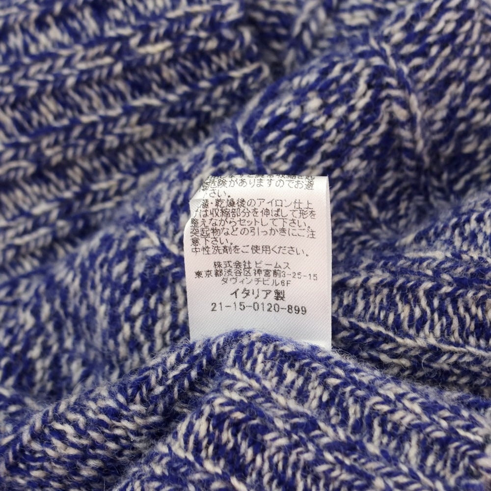 【中古】ドルモア DRUMOHR ウール タートルネック プルオーバーニット ロイヤルブルーxホワイト【 46 】【 状態ランクC 】【 メンズ 】