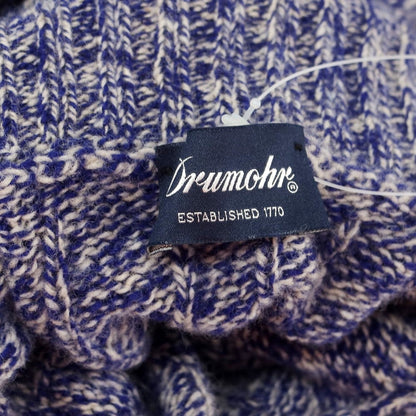 【中古】ドルモア DRUMOHR ウール タートルネック プルオーバーニット ロイヤルブルーxホワイト【 46 】【 状態ランクC 】【 メンズ 】