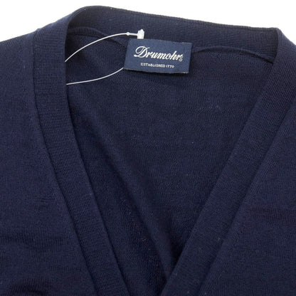 【中古】ドルモア DRUMOHR ハイゲージ ウール ニットベスト ネイビー【 48 】【 状態ランクC 】【 メンズ 】