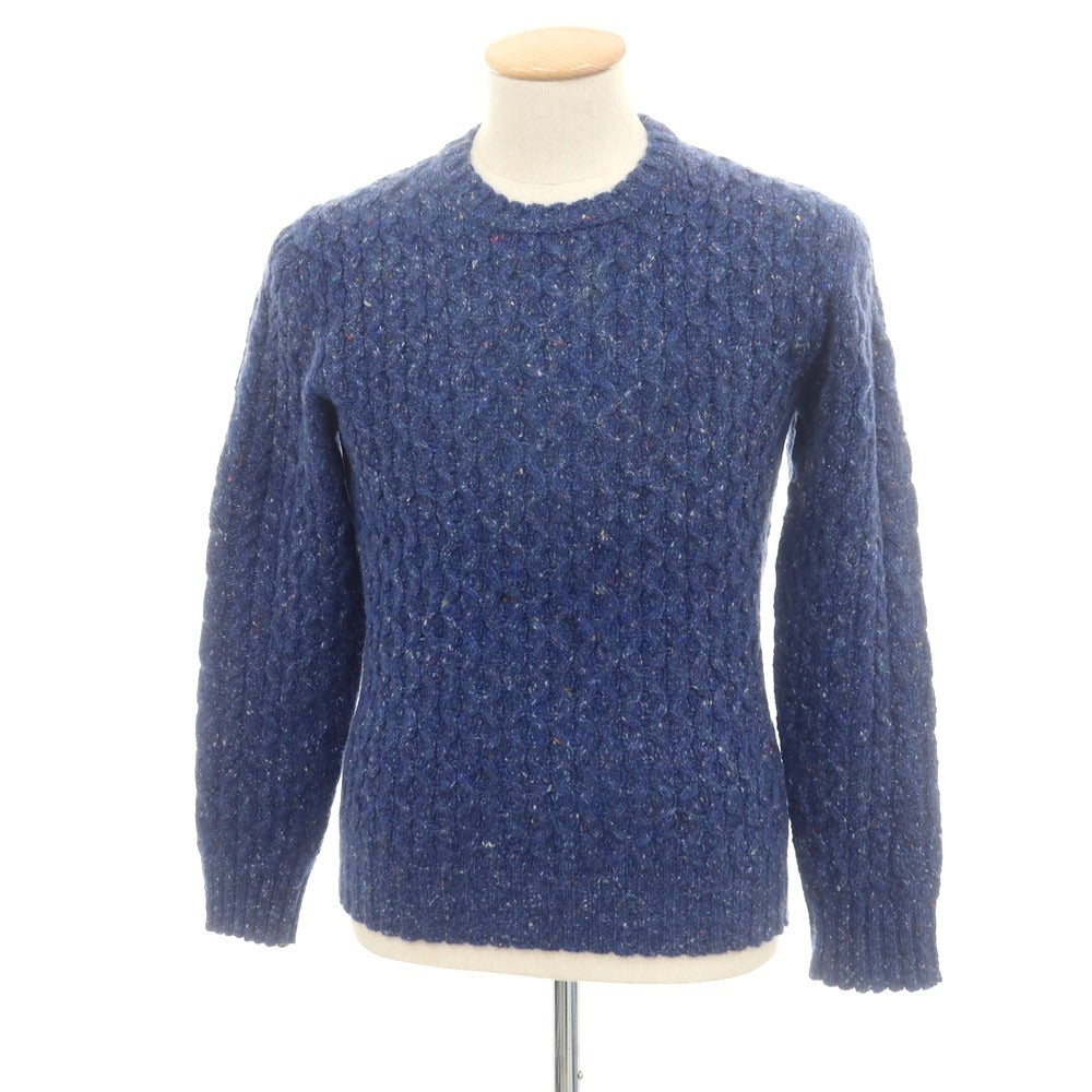 【中古】ドルモア DRUMOHR ウールナイロン クルーネック プルオーバーニット ブルー【 46 】【 状態ランクC 】【 メンズ 】