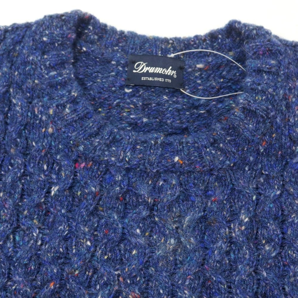 【中古】ドルモア DRUMOHR ウールナイロン クルーネック プルオーバーニット ブルー【 46 】【 状態ランクC 】【 メンズ 】