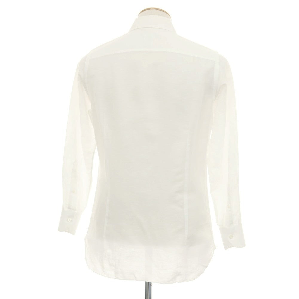 【中古】ルイジ ボレッリ Luigi Borrelli コットンリネン ワイドカラー カジュアルシャツ ホワイト【サイズ38】【 状態ランクC 】【 メンズ 】