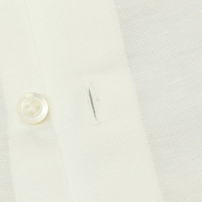 【中古】ルイジ ボレッリ Luigi Borrelli コットンリネン ワイドカラー カジュアルシャツ ホワイト【サイズ38】【 状態ランクC 】【 メンズ 】