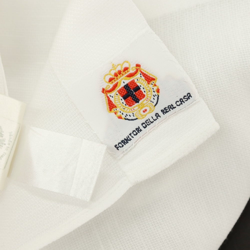 【中古】ルイジ ボレッリ Luigi Borrelli コットンリネン ワイドカラー カジュアルシャツ ホワイト【サイズ38】【 状態ランクC 】【 メンズ 】