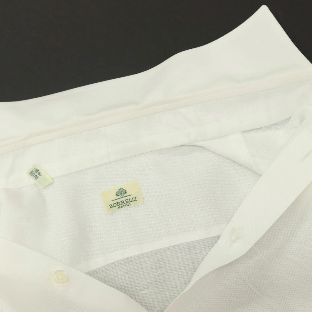【中古】ルイジ ボレッリ Luigi Borrelli コットンリネン ワイドカラー カジュアルシャツ ホワイト【サイズ38】【 状態ランクC 】【 メンズ 】