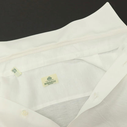 【中古】ルイジ ボレッリ Luigi Borrelli コットンリネン ワイドカラー カジュアルシャツ ホワイト【サイズ38】【 状態ランクC 】【 メンズ 】