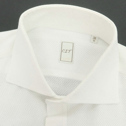 【中古】チット CIT LUXURY コットン ワイドカラー ドレスシャツ ホワイト【 38 】【 状態ランクB 】【 メンズ 】