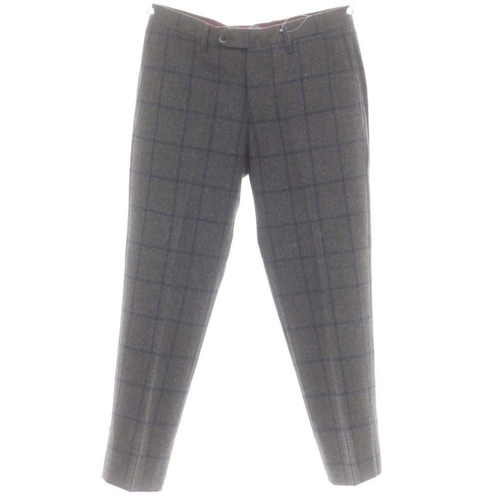 【中古】ジーティーアー G.T.A ウール チェック ドレススラックスパンツ ダークグレーxネイビー【 46 】【 状態ランクB 】【 メンズ 】