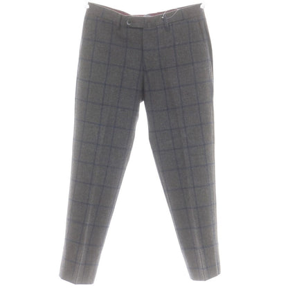 【中古】ジーティーアー G.T.A ウール チェック ドレススラックスパンツ ダークグレーxネイビー【 46 】【 状態ランクB 】【 メンズ 】