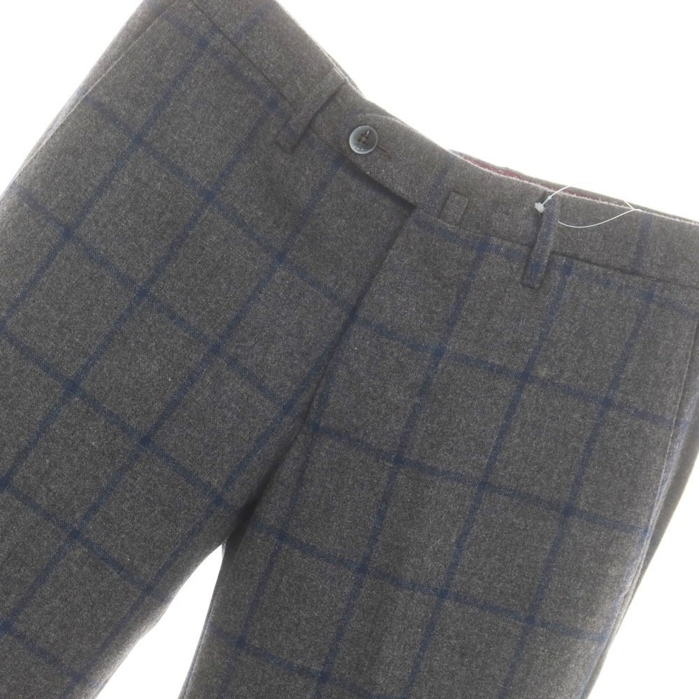 【中古】ジーティーアー G.T.A ウール チェック ドレススラックスパンツ ダークグレーxネイビー【 46 】【 状態ランクB 】【 メンズ 】