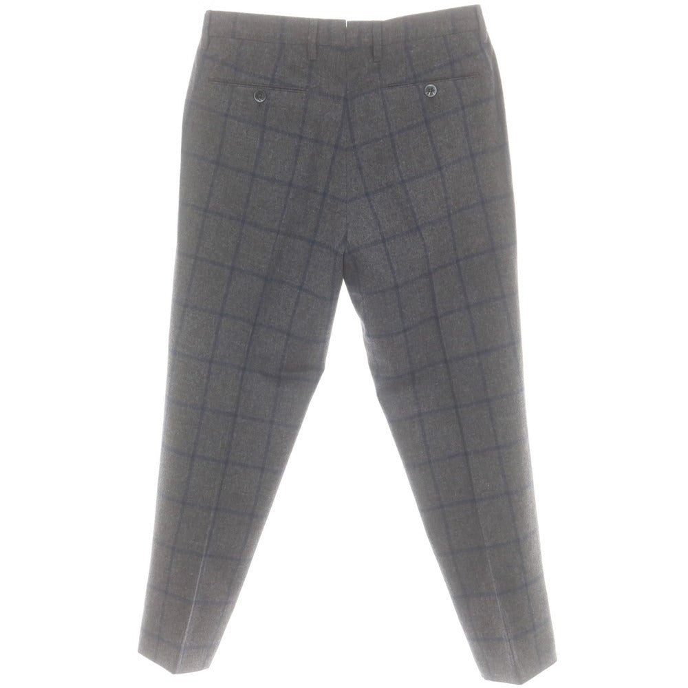 【中古】ジーティーアー G.T.A ウール チェック ドレススラックスパンツ ダークグレーxネイビー【 46 】【 状態ランクB 】【 メンズ 】