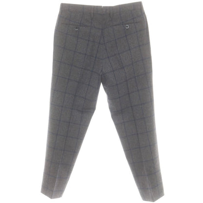 【中古】ジーティーアー G.T.A ウール チェック ドレススラックスパンツ ダークグレーxネイビー【 46 】【 状態ランクB 】【 メンズ 】