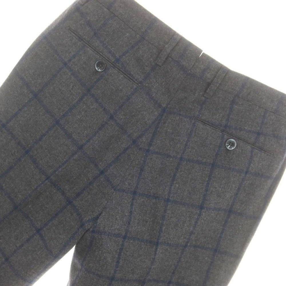 【中古】ジーティーアー G.T.A ウール チェック ドレススラックスパンツ ダークグレーxネイビー【 46 】【 状態ランクB 】【 メンズ 】