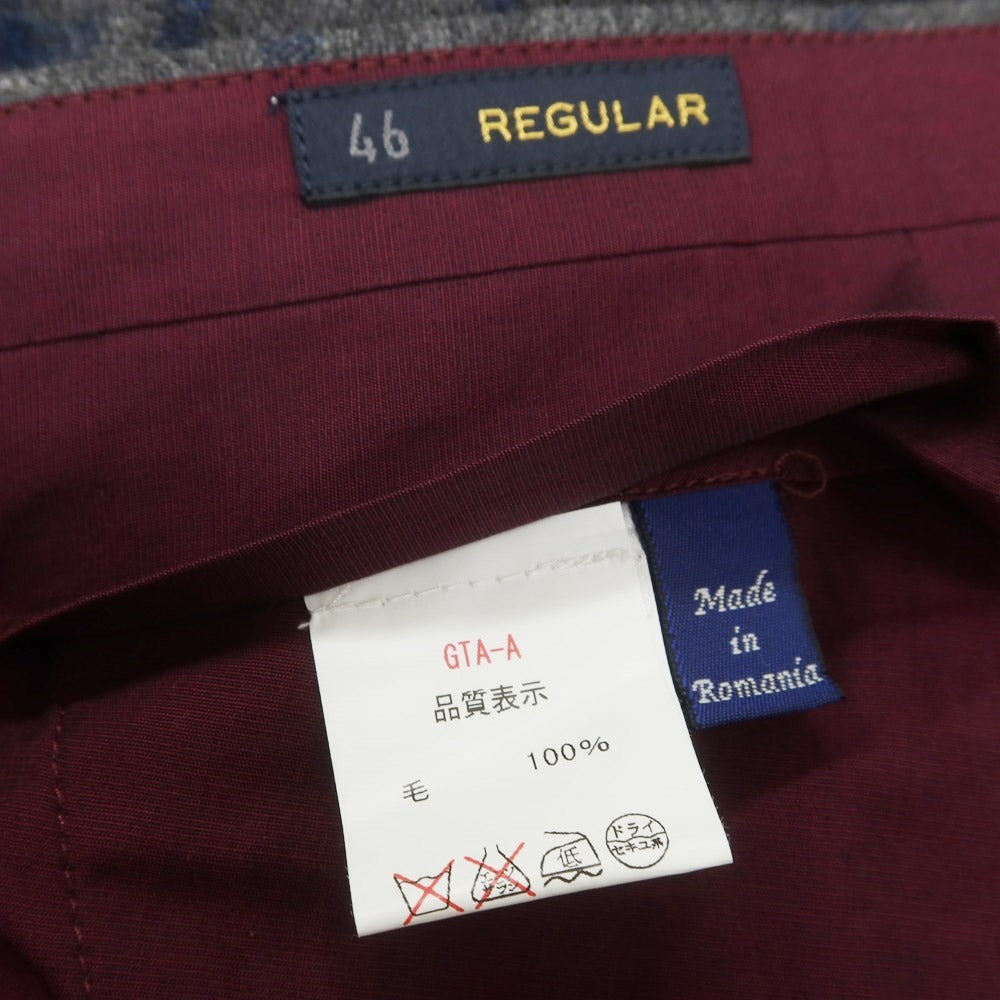 【中古】ジーティーアー G.T.A ウール チェック ドレススラックスパンツ ダークグレーxネイビー【サイズ46】【 状態ランクB 】【 メンズ 】 [DPD]