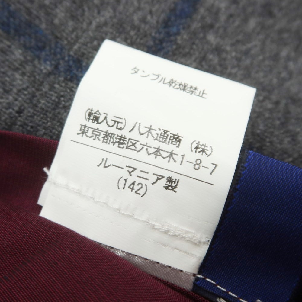 【中古】ジーティーアー G.T.A ウール チェック ドレススラックスパンツ ダークグレーxネイビー【 46 】【 状態ランクB 】【 メンズ 】