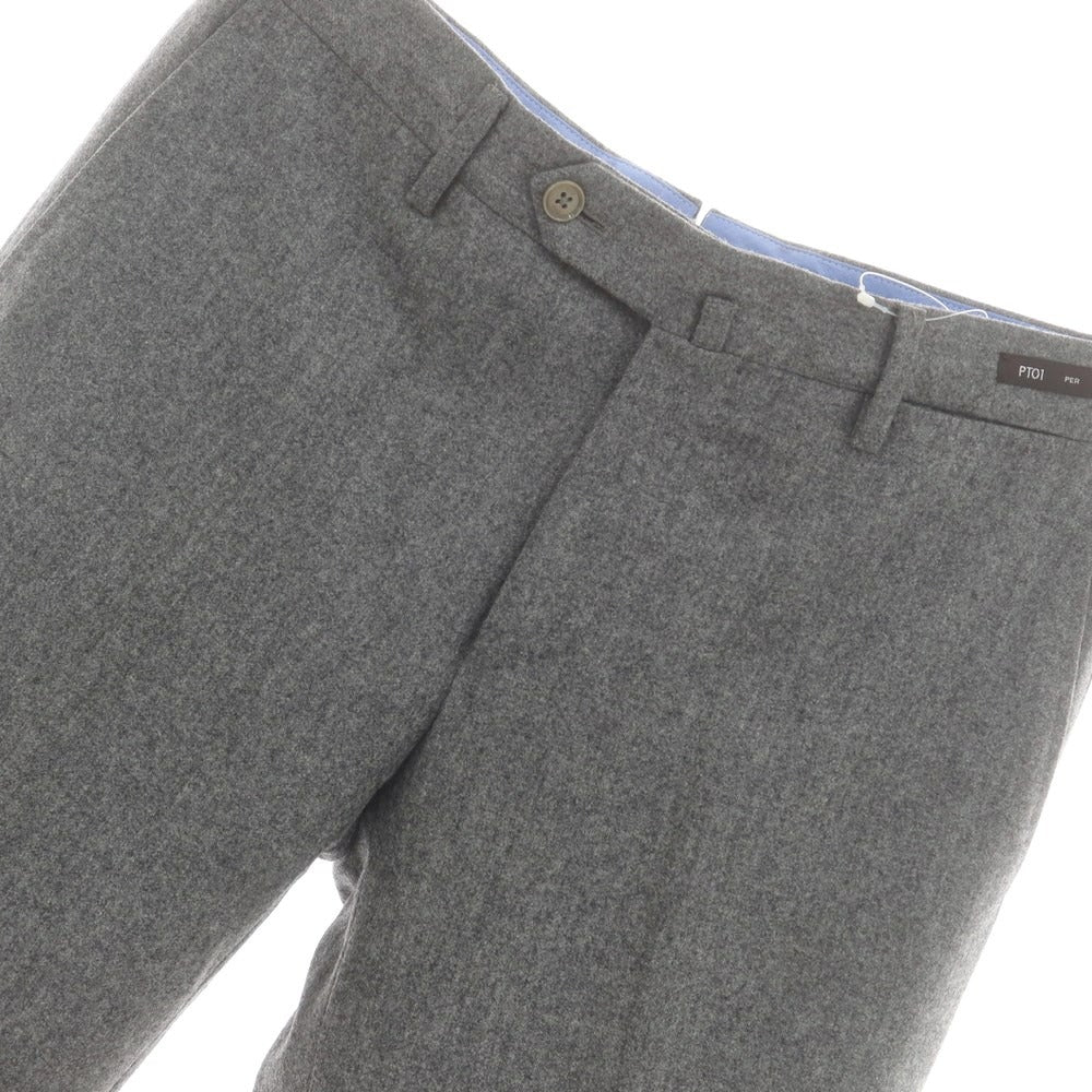 【中古】ピーティーゼロウーノ PT01 ウール ドレススラックスパンツ グレー【 46 】【 状態ランクD 】【 メンズ 】