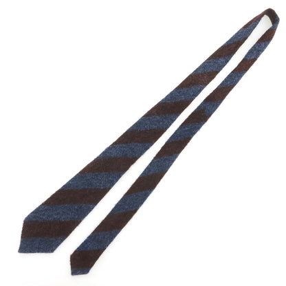 【中古】エレディキャリーニ EREDI CHIARINI ウール ストライプ柄ネクタイ ボルドーxブルー【 状態ランクC 】【 メンズ 】