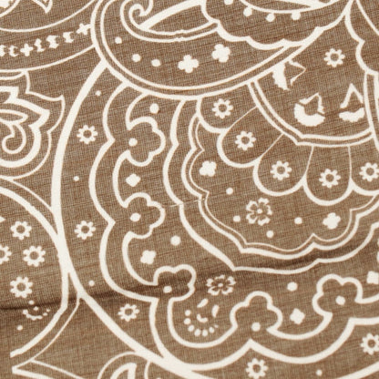 【中古】フランコバッシ FRANCO BASSI コットン ペイズリー柄 ポケットチーフ ブラウンxホワイト【 状態ランクA 】【 メンズ 】