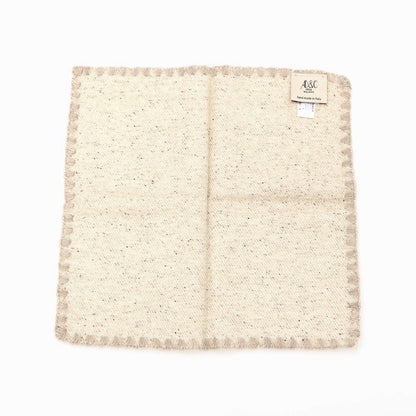 【中古】アーディーアンドシー AD&amp;C 1956 ウールシルク ポケットチーフ ベージュ【 状態ランクB 】【 メンズ 】