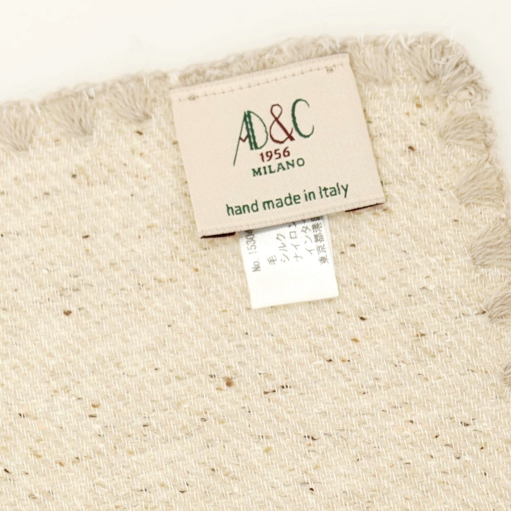 【中古】アーディーアンドシー AD&amp;C 1956 ウールシルク ポケットチーフ ベージュ【 状態ランクB 】【 メンズ 】