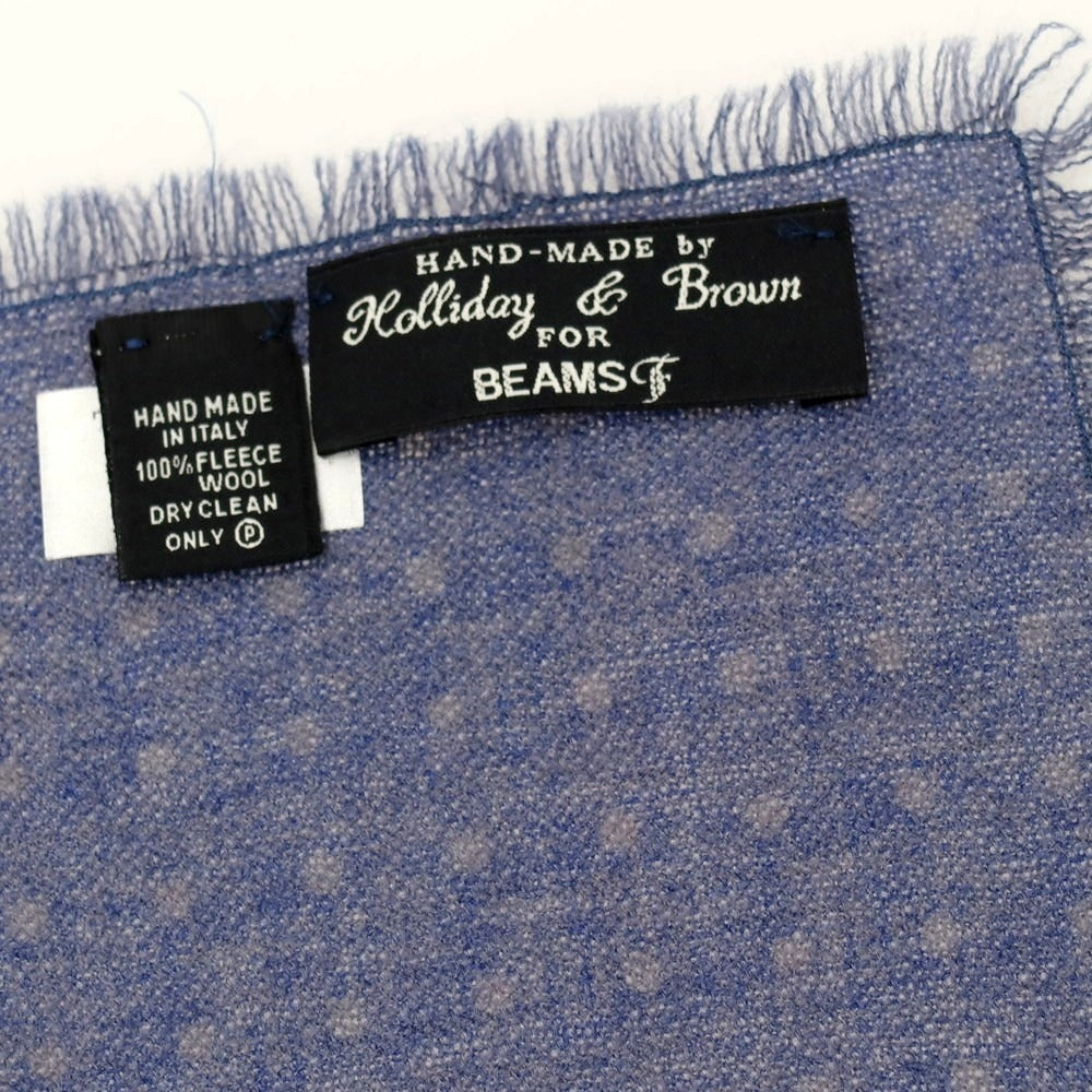 【中古】ホリデイ アンド ブラウン HOLLIDAY &amp; BROWN ウール ドット柄 ポケットチーフ ネイビーxグレー【 状態ランクA 】【 メンズ 】