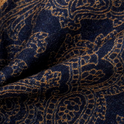 【中古】ブリューワー BREUER ウール ペイズリー柄 ポケットチーフ ネイビーxブラウン【 状態ランクB 】【 メンズ 】