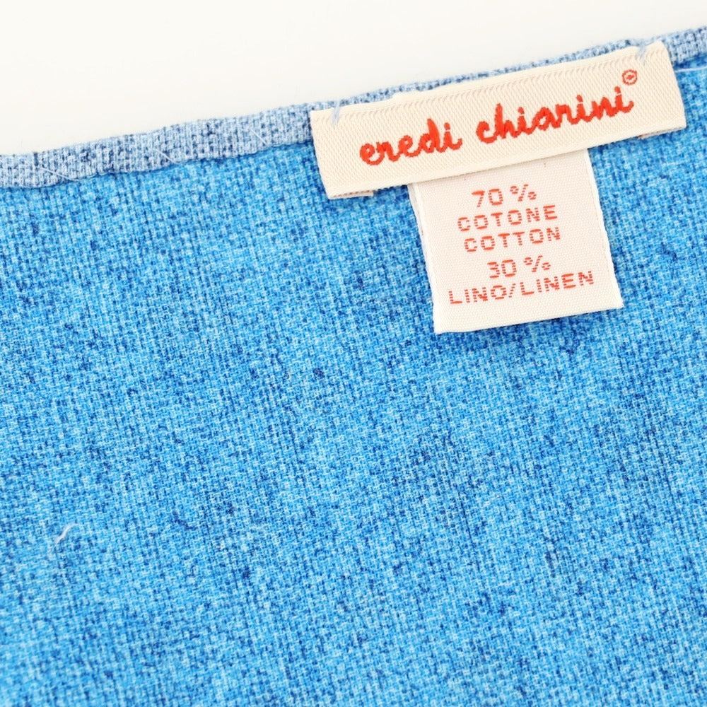 【中古】エレディキャリーニ EREDI CHIARINI コットンリネン 小紋 ポケットチーフ ブルー系【 状態ランクA 】【 メンズ 】