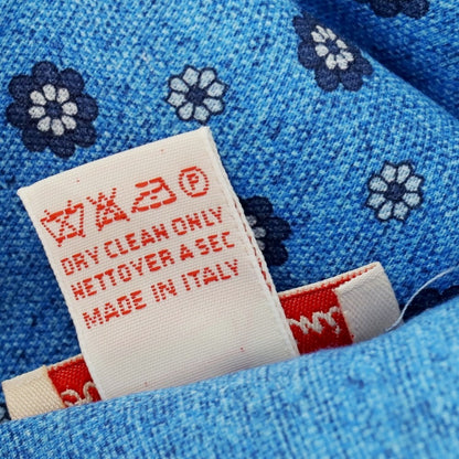 【中古】エレディキャリーニ EREDI CHIARINI コットンリネン 小紋 ポケットチーフ ブルー系【 状態ランクA 】【 メンズ 】