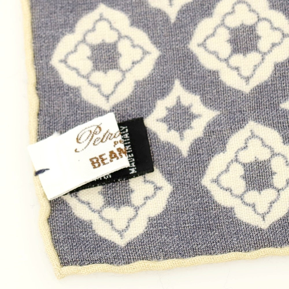 【中古】ペトロニウス PETRONIUS ウールシルク ポケットチーフ ネイビーxライトベージュ【 状態ランクA 】【 メンズ 】