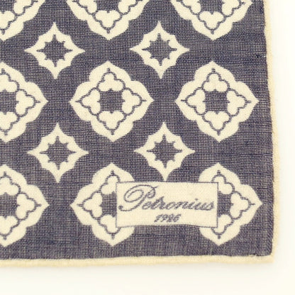 【中古】ペトロニウス PETRONIUS ウールシルク ポケットチーフ ネイビーxライトベージュ【 状態ランクA 】【 メンズ 】