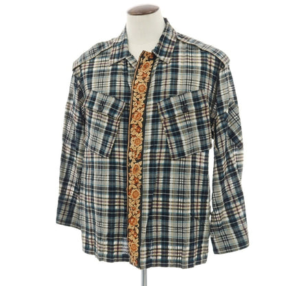 【中古】カレンテージ CURRENTAGE コットンシルク チェック ブルゾン ブラックxホワイト【 表記なし（L位） 】【 状態ランクB 】【 メンズ 】