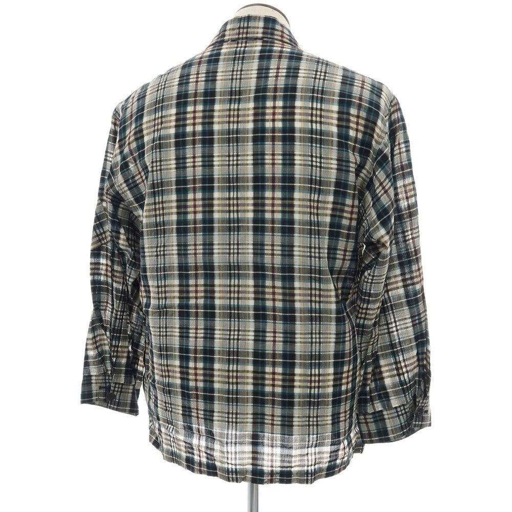 【中古】カレンテージ CURRENTAGE コットンシルク チェック ブルゾン ブラックxホワイト【 表記なし（L位） 】【 状態ランクB 】【 メンズ 】