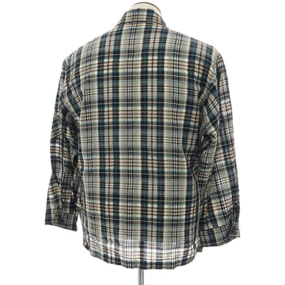 【中古】カレンテージ CURRENTAGE コットンシルク チェック ブルゾン ブラックxホワイト【 表記なし（L位） 】【 状態ランクB 】【 メンズ 】