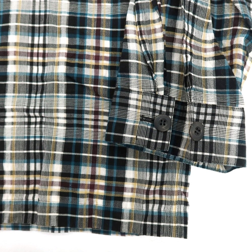 【中古】カレンテージ CURRENTAGE コットンシルク チェック ブルゾン ブラックxホワイト【サイズ表記なし（L位）】【 状態ランクB 】【 メンズ 】[CPD]