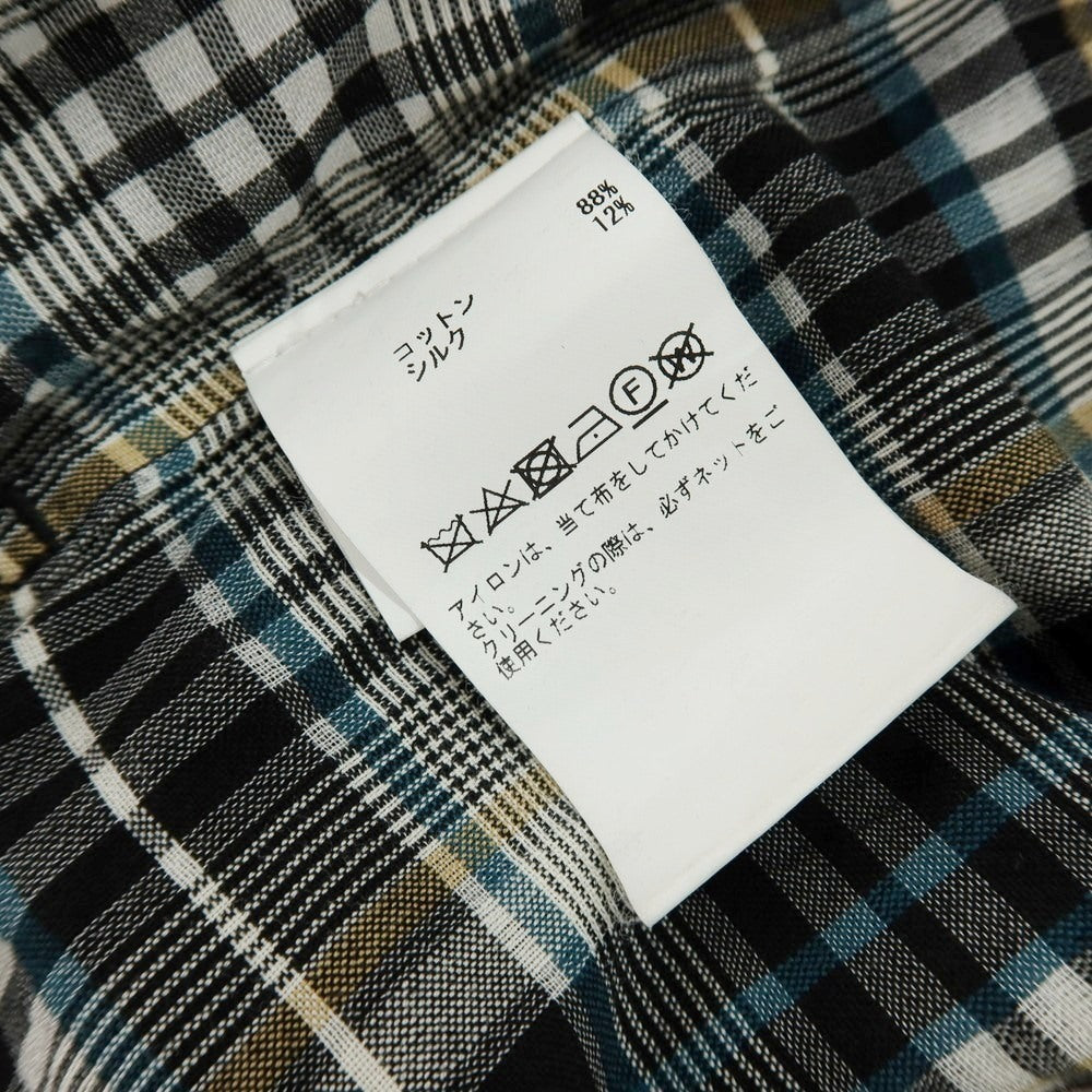 【中古】カレンテージ CURRENTAGE コットンシルク チェック ブルゾン ブラックxホワイト【サイズ表記なし（L位）】【 状態ランクB 】【 メンズ 】[CPD]