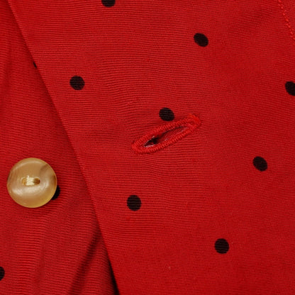 【中古】アローン ALONE レーヨン ドット オープンカラー カジュアルシャツ レッドxブラック【サイズ3】【 状態ランクC 】【 メンズ 】