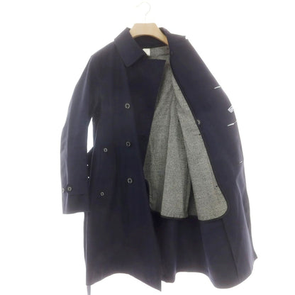 【中古】マッキントッシュ Mackintosh ゴム引き コットン ダブルブレストコート ネイビー【 38 】【 状態ランクD 】【 メンズ 】
