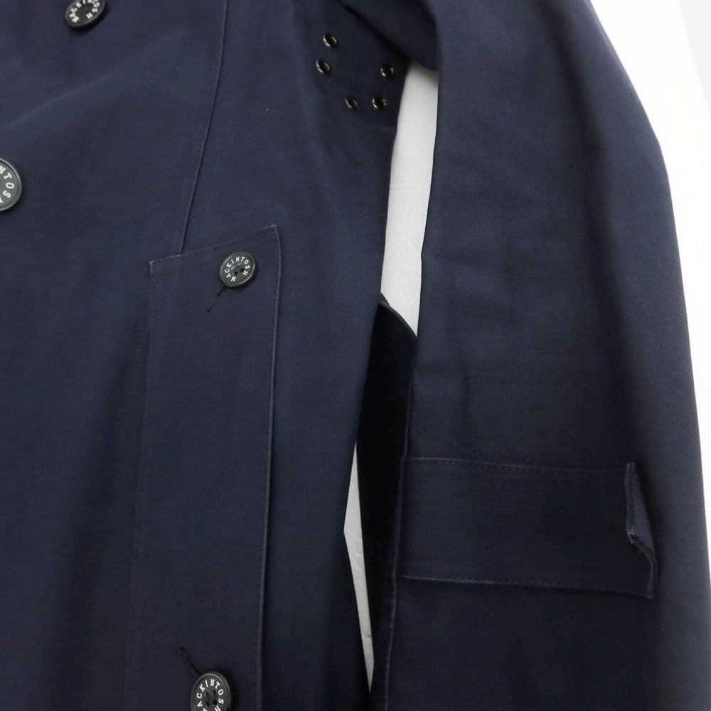 【中古】マッキントッシュ Mackintosh ゴム引き コットン ダブルブレストコート ネイビー【 38 】【 状態ランクD 】【 メンズ 】