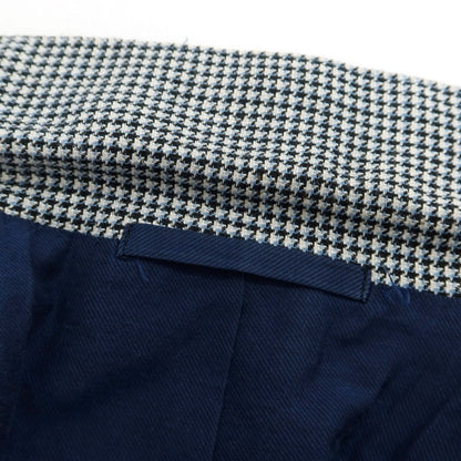 【中古】エリコフォルミコラ ERRICO FORMICOLA シルクリネンウール ハウンドトゥース 3B テーラードジャケット ホワイトxブラック×ライトブルー【 46 】【 状態ランクB 】【 メンズ 】