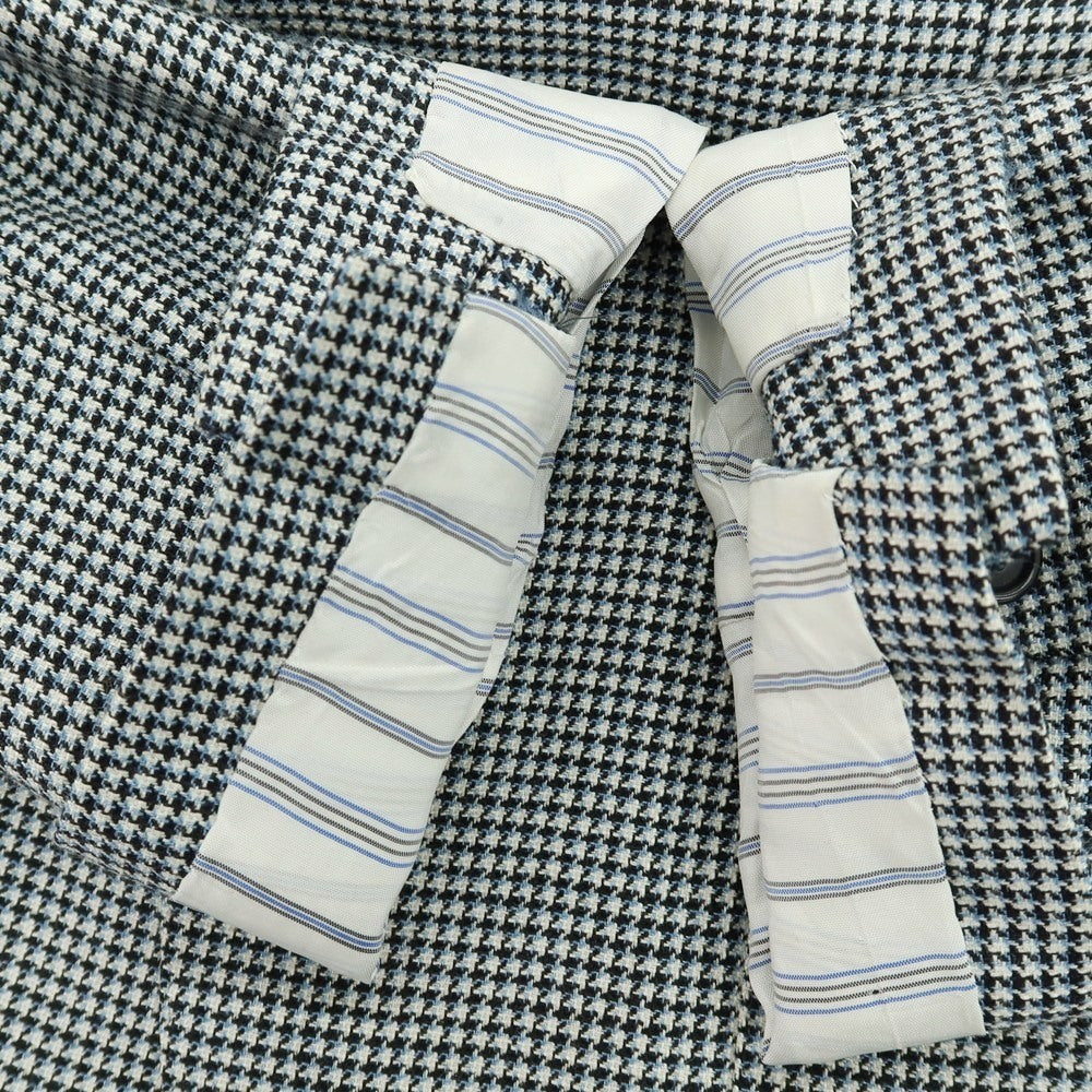 【中古】エリコフォルミコラ ERRICO FORMICOLA シルクリネンウール ハウンドトゥース 3B テーラードジャケット ホワイトxブラック×ライトブルー【 46 】【 状態ランクB 】【 メンズ 】