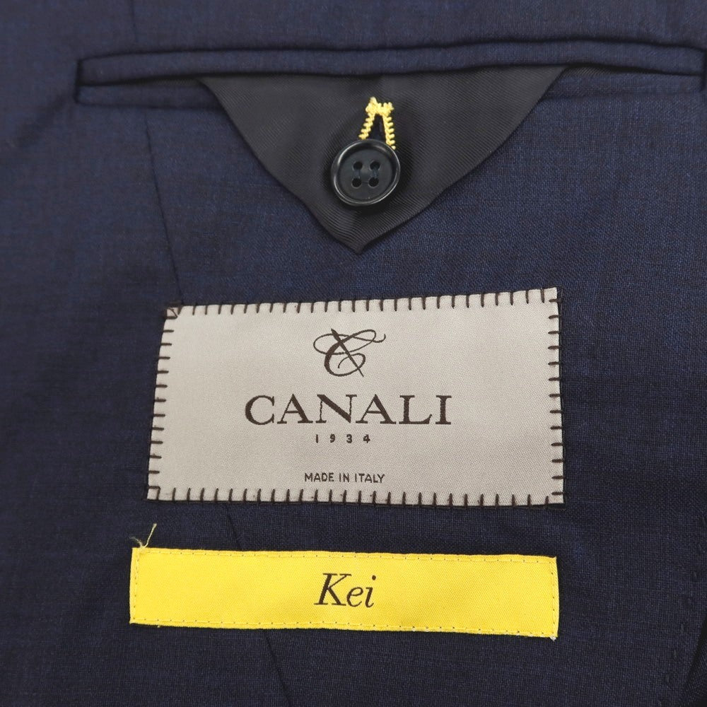 【中古】カナーリ CANALI Kei ウール 2つボタンスーツ ネイビー【サイズ表記なし（M位）】【 状態ランクC 】【 メンズ 】