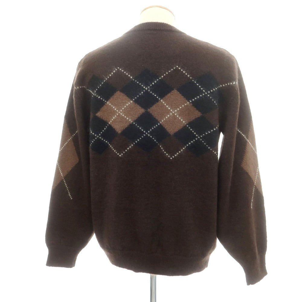 【中古】バトナー BATONER UNITED ARROWS別注 モヘヤウール アーガイル柄 クルーネック プルオーバーニット ダークブラウン【 1 】【 状態ランクB 】【 メンズ 】