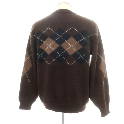 【中古】バトナー BATONER UNITED ARROWS別注 モヘヤウール アーガイル柄 クルーネック プルオーバーニット ダークブラウン【 1 】【 状態ランクB 】【 メンズ 】