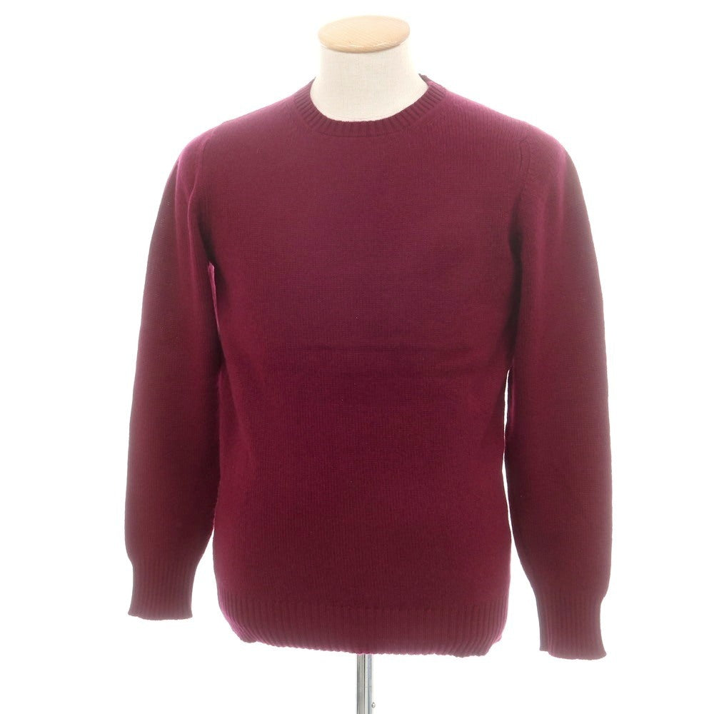 【中古】ウィリアムロッキー WILLIAM LOCKIE UNITED ARROWS別注 カシミヤ クルーネック プルオーバーニット ワインレッド【 38 】【 状態ランクB 】【 メンズ 】