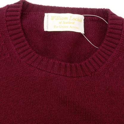 【中古】ウィリアムロッキー WILLIAM LOCKIE UNITED ARROWS別注 カシミヤ クルーネック プルオーバーニット ワインレッド【 38 】【 状態ランクB 】【 メンズ 】