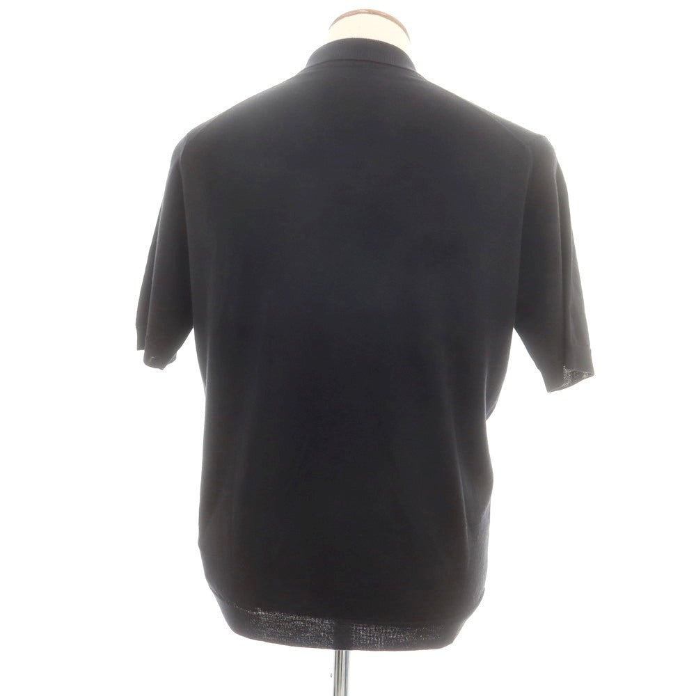 【中古】ジョンスメドレー JOHN SMEDLEY UNITED ARROWS別注 ハイゲージ ウール 半袖 ポロニット ブラック【 M 】【 状態ランクB 】【 メンズ 】