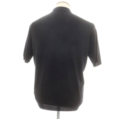 【中古】ジョンスメドレー JOHN SMEDLEY UNITED ARROWS別注 ハイゲージ ウール 半袖 ポロニット ブラック【 M 】【 状態ランクB 】【 メンズ 】