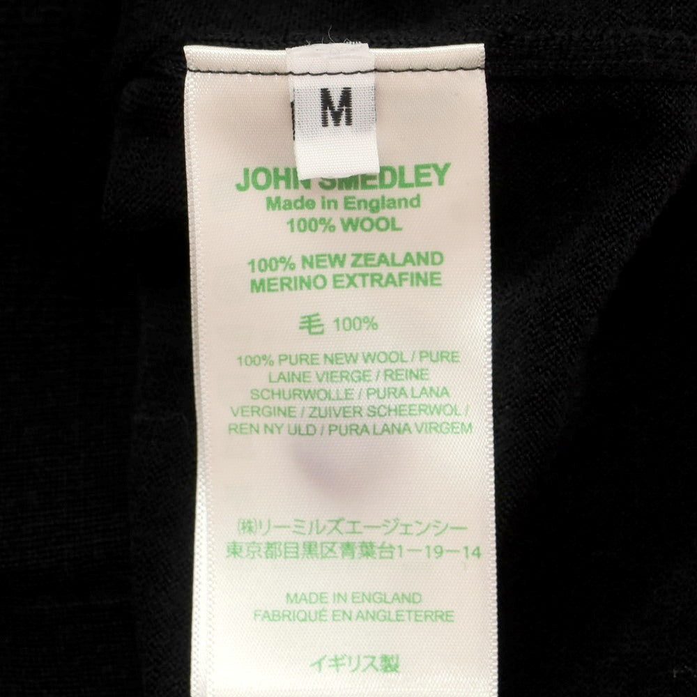 【中古】ジョンスメドレー JOHN SMEDLEY UNITED ARROWS別注 ハイゲージ ウール 半袖 ポロニット ブラック【 M 】【 状態ランクB 】【 メンズ 】