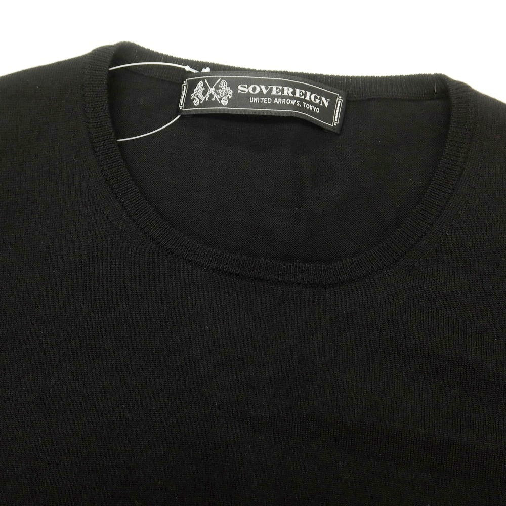 【中古】ソブリン SOVEREIGN ハイゲージ ウール クルーネック プルオーバーニット ブラック【 M 】【 状態ランクB 】【 メンズ 】