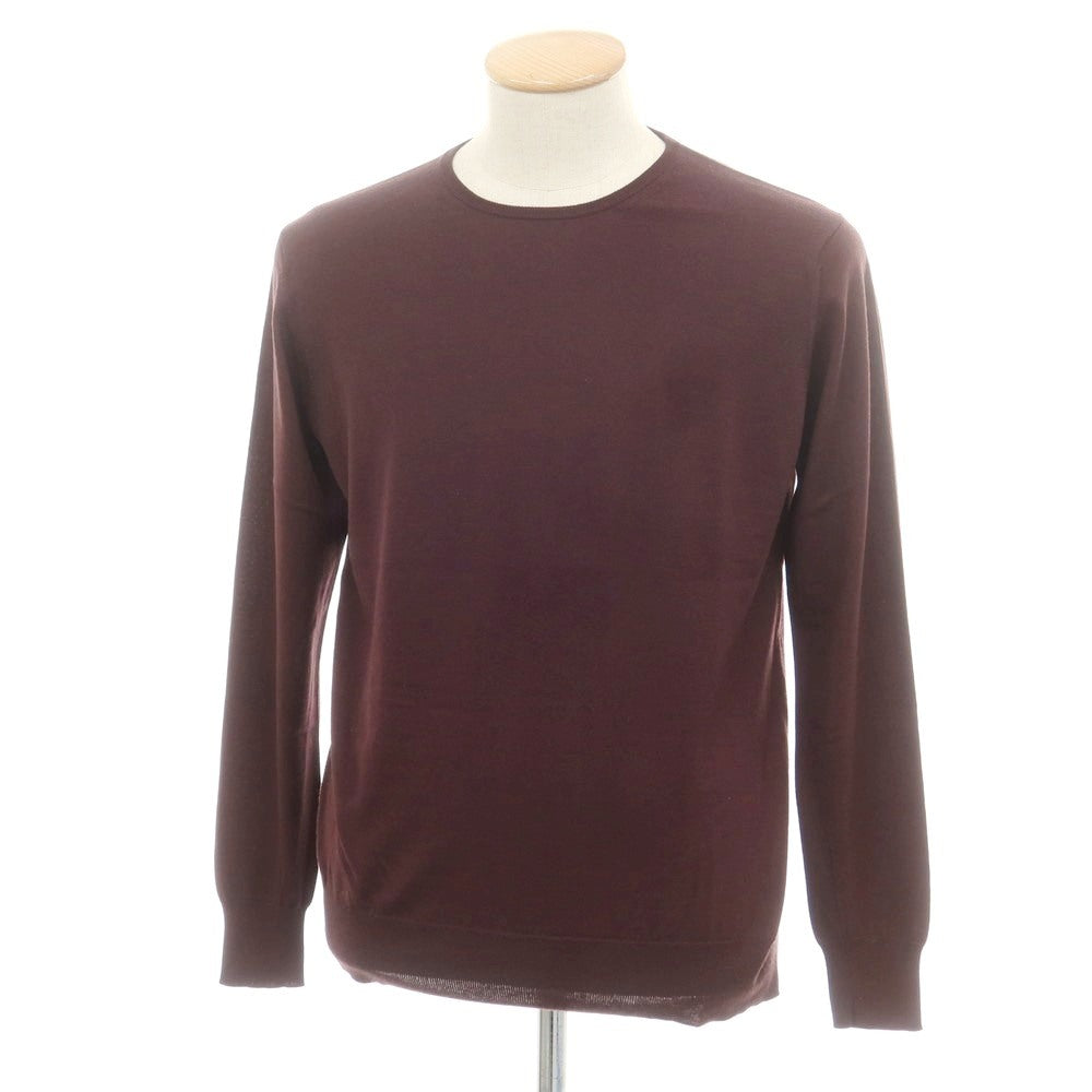 【中古】ソブリン SOVEREIGN ハイゲージ ウール クルーネック プルオーバーニット ブラウンパープル【 M 】【 状態ランクB 】【 メンズ 】